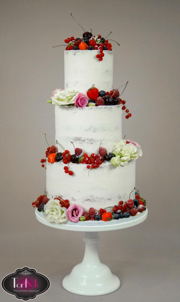 Tort weselny z owocami tort weselny z kwiatami